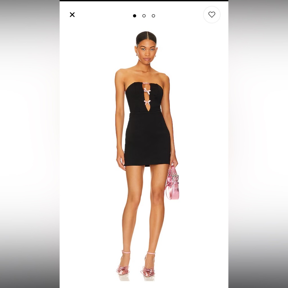 Motel Rocks black mini dress with pink bows NEW WITH TAGS